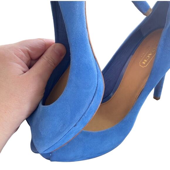 Coach Vibrant Blue Suede Heels - Picture 9 of 10